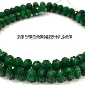 Natural Emerald Faceted Rondelle Beads Dark Emerald Gemstone Beads Emerald Beads Strand Graduated Emerald Rondelle Beads Luster Beads.