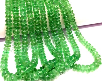 Extremely Beautiful~Rare Natural Green Kyanite Smooth Rondelle Beads Truly Gorgeous Kyanite Gemstone Beads Green Kyanite Beads Strand.