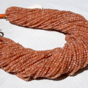ON SALE Natural Sunstone Faceted Rondelle Beads 2.5mm Sunstone Gemstone Beads Micro Cut Beads Top Quality 10 Strands Of 13&quot;