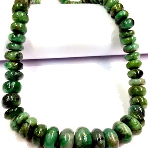 Natural Emerald Smooth Beads Emerald Smooth Polished Rondelle Beads Genuine Emerald Rondelle Beads Wholesale Emerald Gemstone Beads.