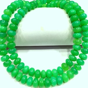 AAA+ QUALITY~Natural Chrysoprase Smooth Rondelle Beads 7.MM Chrysoprase Rondelle Beads Great Luster Chrysoprase Gemstone Beads Strand.