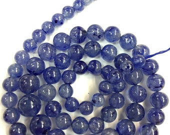 Natural Blue Sapphire Smooth Round Beads Light Blue Sapphire Beads Jewelry Making Sapphire Gemstone Beads Wholesale Sapphire Round Beads Top