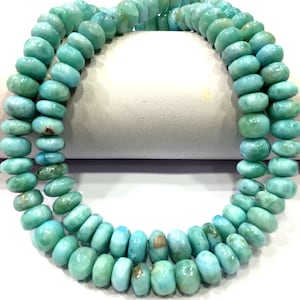 AAA Quality~Natural Larimar Rondelle Beads Smooth Larimar Beads 7.MM Larimar Rondelle Gemstone Beads Larimar Strand Jewelry Making Beads.