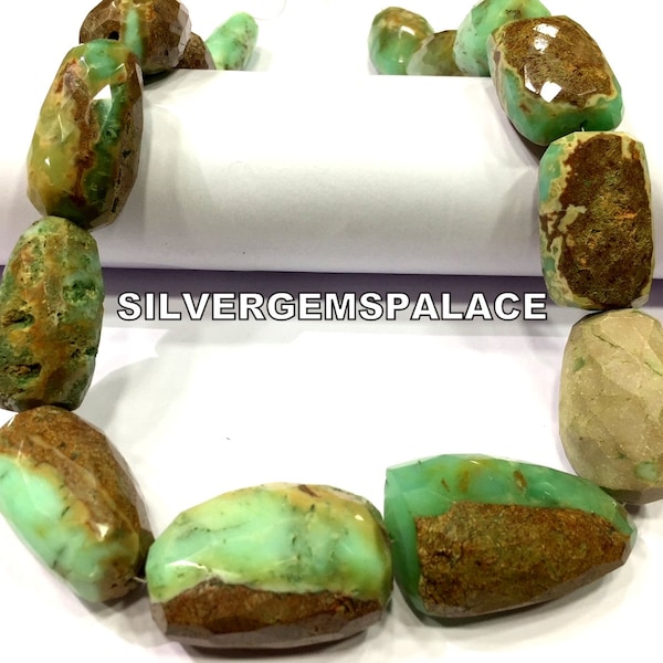 Natural Chrysoprase Faceted Nuggets beads Large Size Nuggets Beads Chrysoprase Tumble Beads Chrysoprase Strand Jewelry Making Nuggets Beads.
