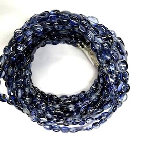 Blue Color Corundum Smooth Oval Shape Beads 4-8mm Gemstone Beads 18&quot; Strand