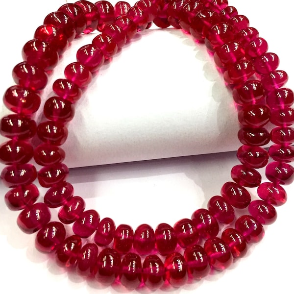 AAAA++ QUALITY~~Extremely Beautiful~~Ruby Corundum Rondelle Beads Smooth Polished Ruby Gemstone Beads Ruby Necklace Ruby Smooth Rondelle.