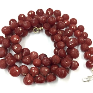 Natural Faceted Red Jasper Onion Beads 9-11 mm Onion Shape Gemstone Beads 18&quot; Strand Top Quality