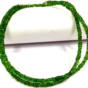 AAA QUALITY~~Great Luster~~Natural Chrome Diopside Faceted Rondelle Beads Chrome Diopside Gemstone Beads Chrome Necklace~~Gift For Women.