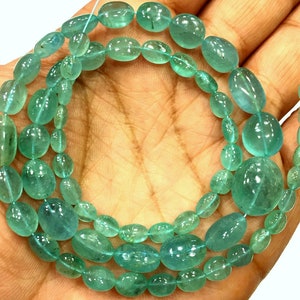 Extremely Beautiful~Natural Blue Tourmaline Nuggets Beads Paraiba Blue Tourmaline Gemstone Beads Rare Tourmaline Smooth Beads Necklace.