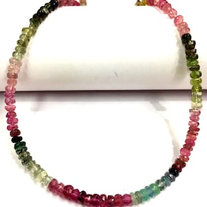 Top Quality~~Natural Tourmaline Gemstone Beads~~4.MM Tourmaline Beads Faceted Tourmaline Rondelle Beads~~Tourmaline Necklace~Wholesale Shop