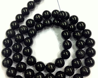 Natural Rare Black Tourmaline Smooth Round Beads 100% Natural Tourmaline Round Gemstone Beads 8.MM Round Beads 1.MM Hole Wholesale Price