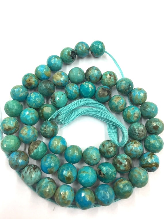 Arizona Turquoise Faceted Round Beads Turquoise Round Shape | Etsy