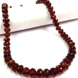 TOP QUALITY~~High Luster~~Natural Garnet Gemstone Beads Garnet Faceted Rondelle Beads Red Garnet Strand Beads Jewelry Making Beads.