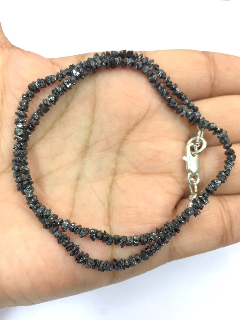 Natural Beautiful Black Diamond Chips Rough 15 Strand Etsy