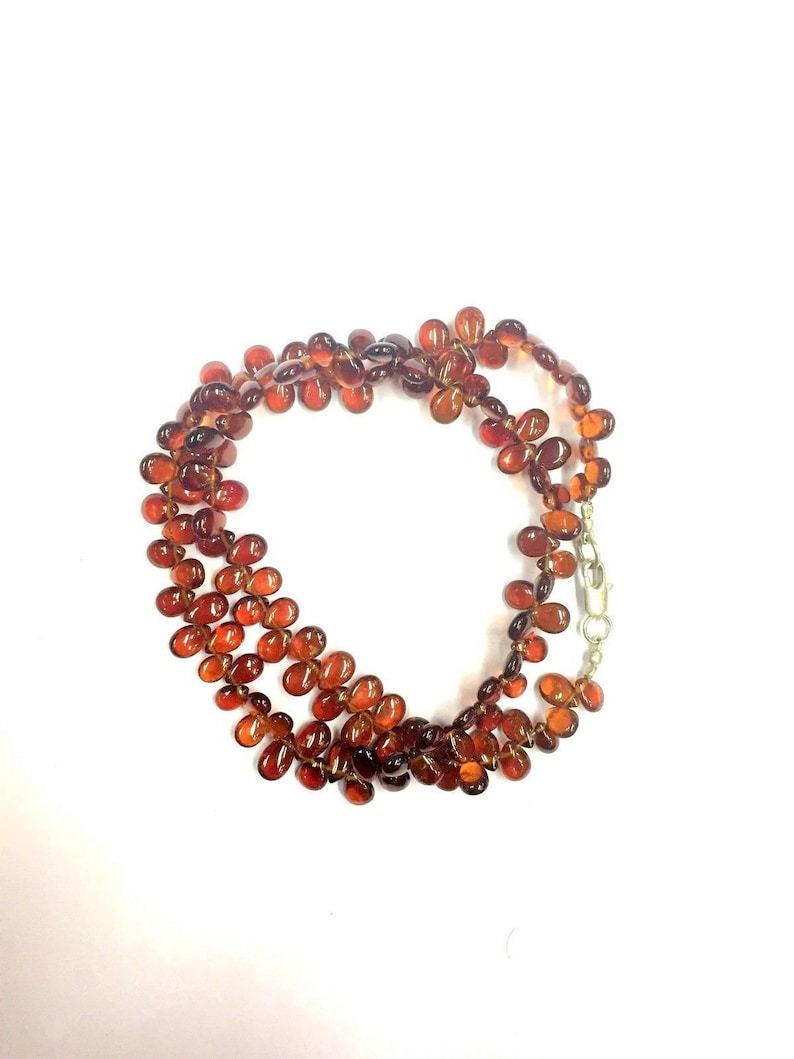 Natural Smooth 18 Strand Hessonite Almond Beads 6mm Gemstone Beads Almond Shape