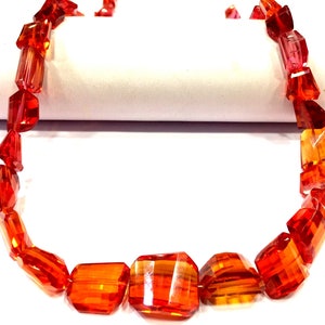Extremely Rare~AAAA++ Padparadscha Sapphire Faceted Nuggets Beads Orange Peach Sapphire Nuggets Beads Peachy Pink Sapphire Gemstone Beads.