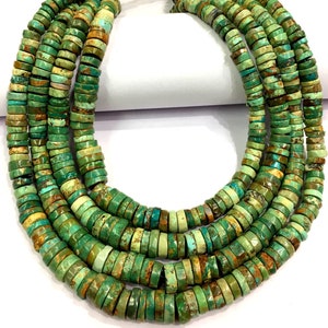 2mm Boulder Kingman Turquoise Heishi Beads - Jewelry Making Supplies