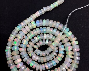 Beautiful Sparkling Opal Beads--Natural Ethiopian Opal Faceted Rondelle Beads Wello Opal Fire Beads 4-5.MM Opal Beads Wholesale Price Opal
