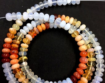 Natural Mexican Fire Opal Rondelle Beads 5mm: Jewelry Making Gemstone Strand