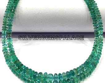 AAA+ Rare Paraiba Blue Tourmaline Beads Necklace 2 Layer Natural Blue Tourmaline Smooth Rondelle Beads Indicolite Tourmaline Gemstone Beads.