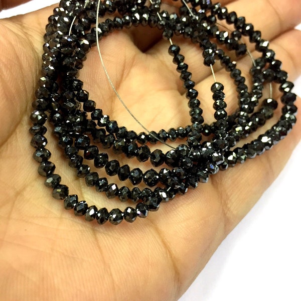 AAA QUALITY-Gorgeous Rare Black Diamond Beads Wholesale Diamond Faceted Beads 4.MM 100% Natural Diamond Jewelry Making Diamond Beads