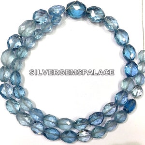 Rare Aquamarine Faceted Oval Shape Beads Aquamarine Gemstone Beads Aquamarine Oval Beads Aquamarine Strand Jewelry Making Oval Beads.