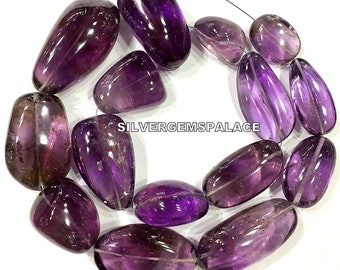 Natural Amethyst Smooth Nuggets Beads Polished Nuggets Beads LARGE SIZE Nuggets Beads Luster Amethyst Gemstone Beads Jumbo Nuggets Beads.