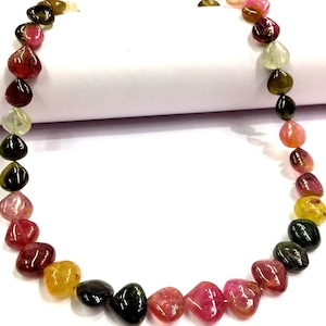 Extremely Rare~~Natural Multi Tourmaline Smooth Heart Shape Beads Tourmaline Heart Briolettes Tourmaline Gemstone Beads Great Luster Beads.