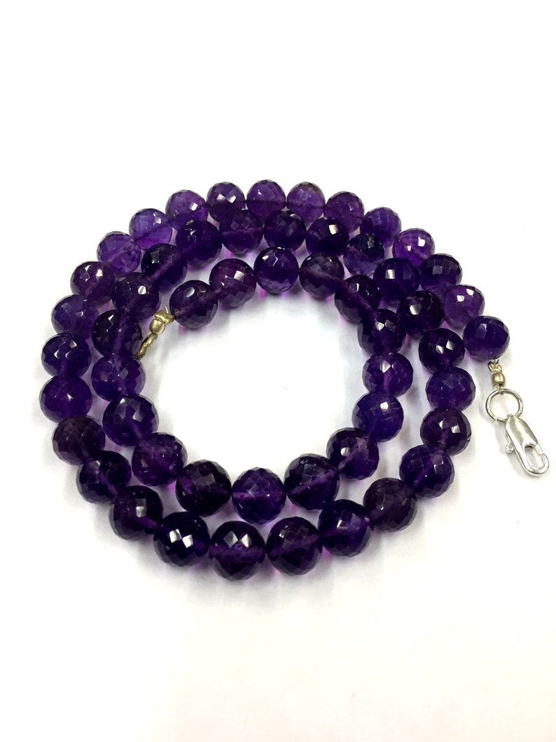 Natural Amethyst Faceted Round Beads 8-9 mm Superb Quality Gemstone Beads 18 Strand