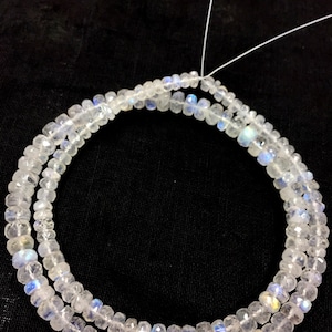 Natural Blue Fire White Rainbow Faceted Rondelle Beads 5-6mm Rainbow Rondelle Gemstone Beads 16&quot; Strand