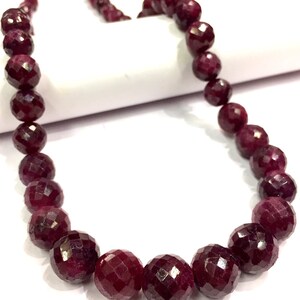 Natural Ruby Corundum Faceted Round Gemstone Beads Beautiful Ruby Necklace Ruby Gemstone Beads Heated Ruby Beads ~Gift For Her.