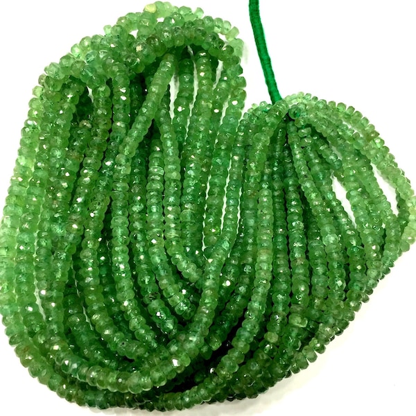 Natural 2x4mm Blue Ink Kyanite Rondelle Faceted Gemstone Loose Beads (15") - View #2