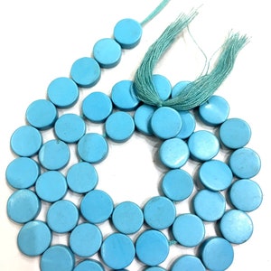 Turquoise gladde muntkralen Turquoise muntvorm kralen Sieraden maken Muntkralen Turquoise edelsteenkralen Nieuwste collectie Topkwaliteit