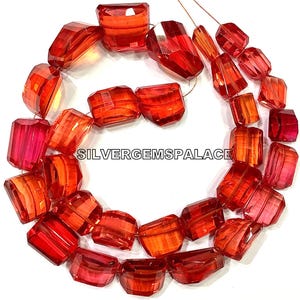 AAAA+ Rarest~Padparadscha Sapphire Faceted Nuggets Beads, Juicy Orange Beads,Sapphire Gemstone Beads,Large Size Beads,Jewelry Making Beads.