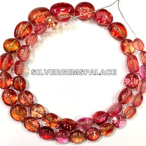 Extremely Beautiful! Padparadscha Orange Sapphire Smooth Nuggets Beads Gorgeous Sapphire Gemstone Beads ColorFul Beads Jewelry Making Beads.