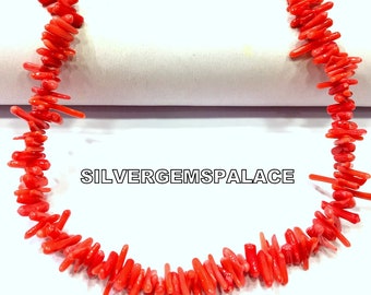 AAA+ QUALITY~Natural Coral Sticks Beads Red Coral Smooth Beads Tested Coral Beads Genuine Coral Branch Sticks Wholesale Coral Strand Beads.