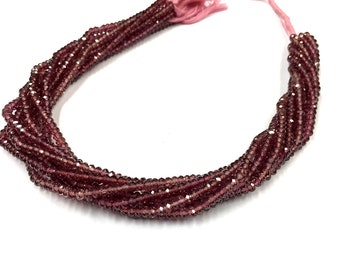Superb Quality Natural Faceted Red Garnet Rondelle Beads 4mm Top Cutting Gemstone Beads 13" Strand Wholesale Price