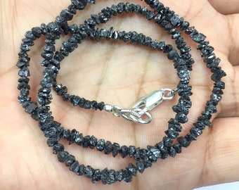 Natural Beautiful Black Diamond Chips Rough 15" Strand Diamond Uncut Diamond Rough Wholesale price