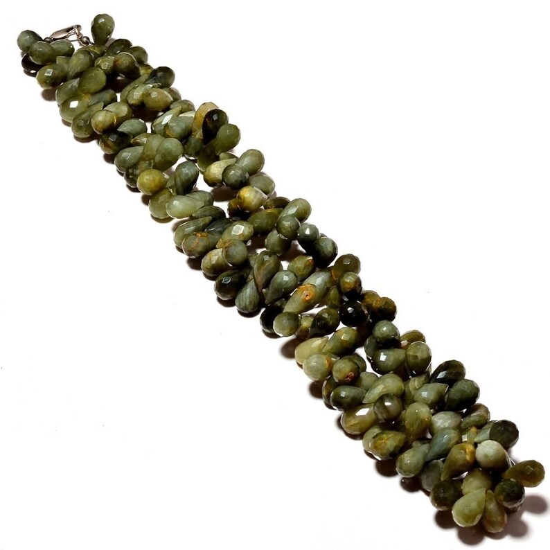 Natural Faceted 18 Strand Cats Eye Teardrop Shape Beads 7-8mm Gemstone Beads