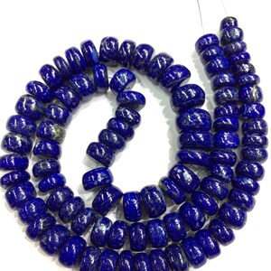 AAA QUALITY~~Natural Lapis Lazuli Smooth Rondelle Beads Gorgeous Hand Polished Beads Lapis Smooth Gemstone Beads Wholesale Gemstone Beads image 8