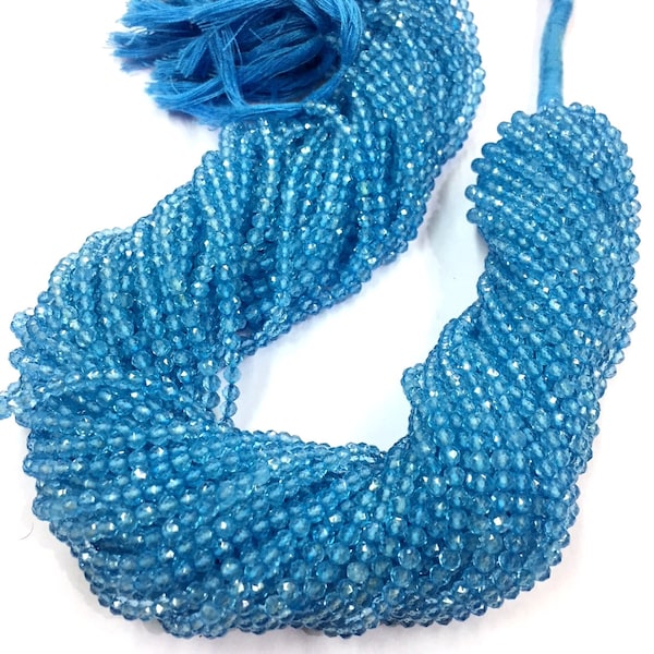 Gorgeous Quality Very Rare Sky Blue Topaz Faceted  Rondelle Beads 3mm Sky Topaz Gemstone Beads 13" Strand Latest Arrival