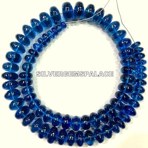 AAA + natuurlijke blauwe spinel gladde rondelle kralen geweldige glanzende kralen grote rondelle kralen spinel stenen kralen strand sieraden maken van kralen.