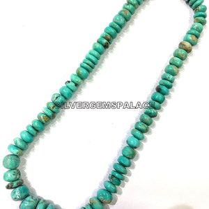 Natural Turquoise Smooth Rondelle Beads Real Turquoise Gemstone Beads Arizona Turquoise Beads Strand Polished Turquoise Jewelry Making Beads
