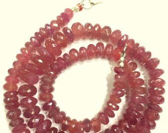 BEST QUALITY~~Natural Pink Sapphire Gemstone Beads~~Sapphire Faceted Rondelle Beads Jewelry Making Beads~~7-8.MM Wholesale Sapphire Beads