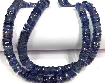 AAA CALIDAD ~ Gran Luster ~ Zafiro Azul Heishi Corte Cuentas Facetadas De Zafiro Forma de Neumático Cuentas De Zafiro Natural Zafiro Perlas De Piedras Preciosas Precio al por mayor.