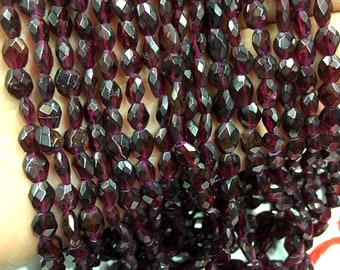 Natural Garnet Faceted Oval Shape Beads Garnet Oval Beads Jewelry Making Oval Beads Wholesale Garnet Gemstone Top Quality Total 10 Strands
