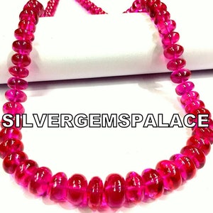 Extremely Beautiful~~Very Rare~Pink Spinel Smooth Rondelle Beads Juicy Pink Color Beads Necklace Larger Size Beads Spinel Gemstone Beads.