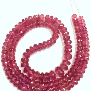 AAA+ Rare Natural Pink Tourmaline Faceted Rondelle Beads Pink Tourmaline Gemstone Beads Tourmaline Beads Strand Stunning Tourmaline Beads.