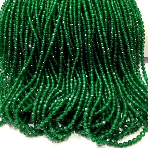 AAA++ QUALITY~Natural Emerald Faceted Rondelle Beads 2.5MM Emerald Rondelle Beads Green Emerald Gemstone Beads Micro Cut Beads 10 Strand.