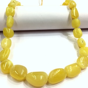 Extremely Beautiful~~Natural Yellow Opal Nuggets Beads Necklace Opal Smooth Nugget Shape Beads Opal Gemstone Beads Top Quality.